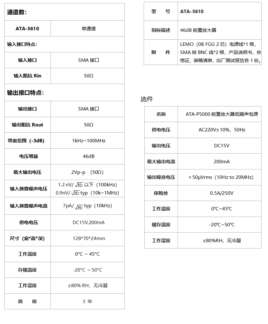 ATA-5610前置微小信號放大器(圖1)
